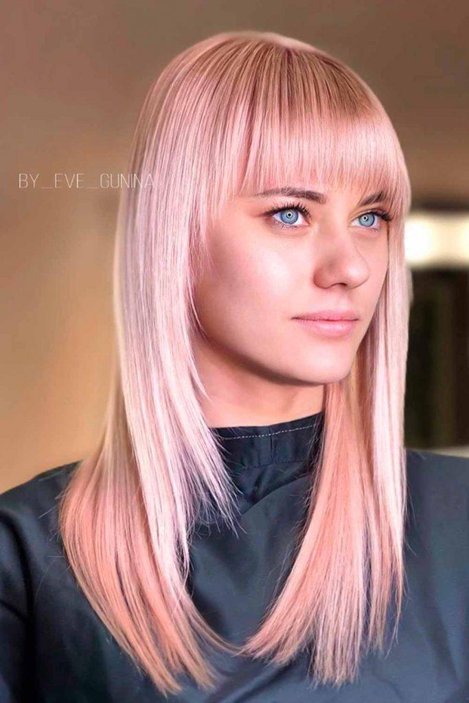 Rose Gold Haircut For Medium Length