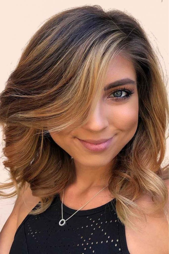 Side-Parted Layered Haircuts for Medium Hair