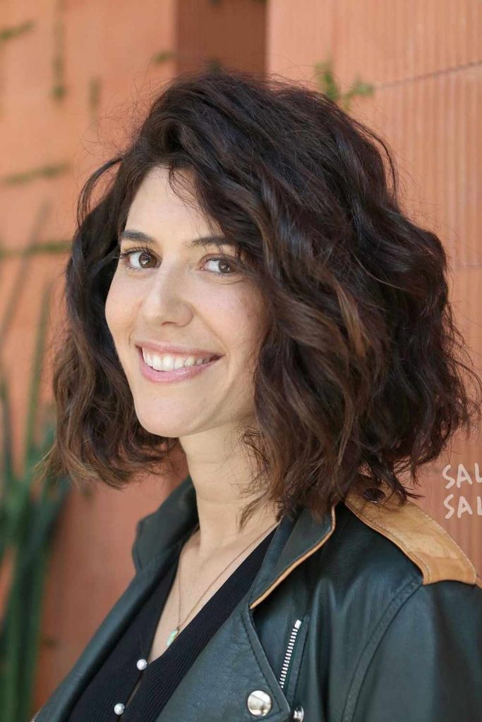 Curly Brown Layered Haircut