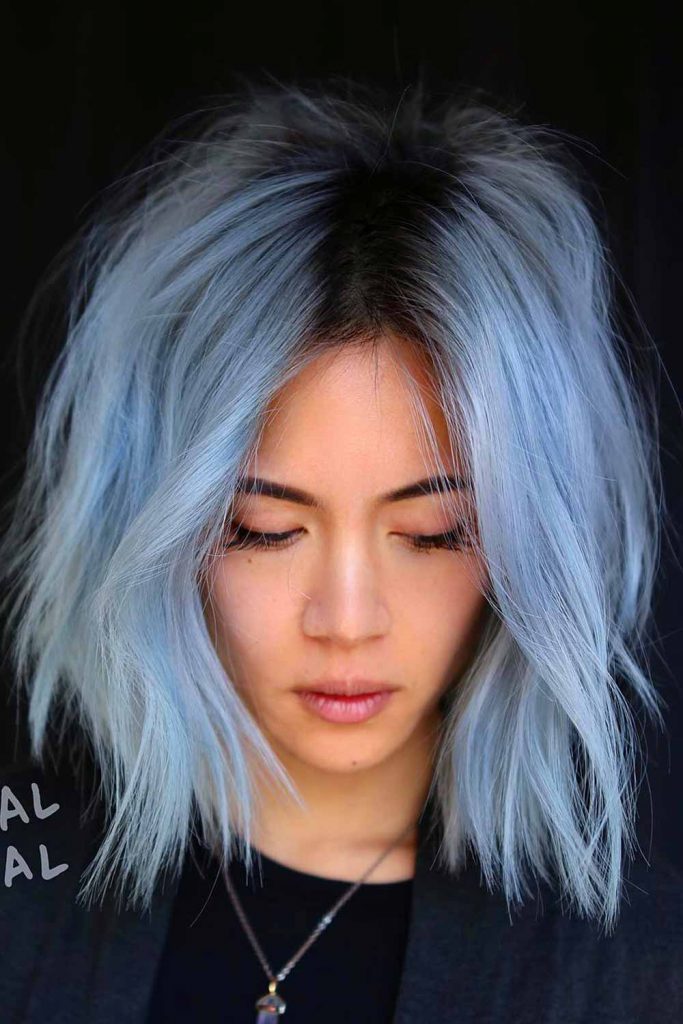 Gray Colored Layered Haircuts