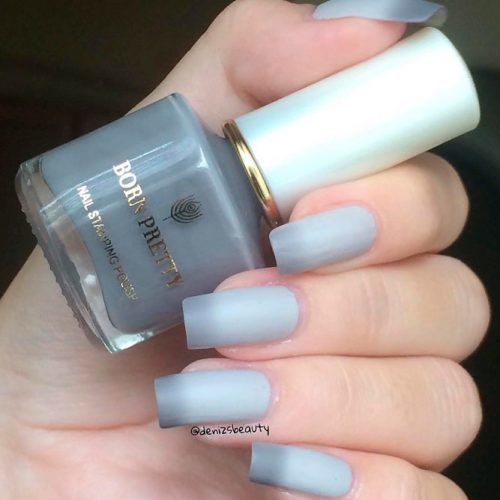 Matte Thermo Grey Nails #mattenails #thermonails #greynails
