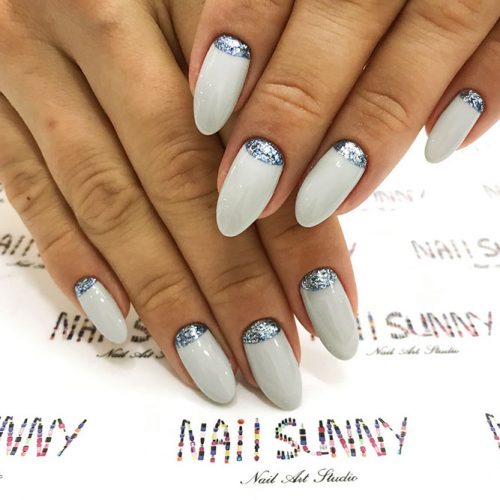 Nude Nail Colors with a Half Moon Design Picture 4