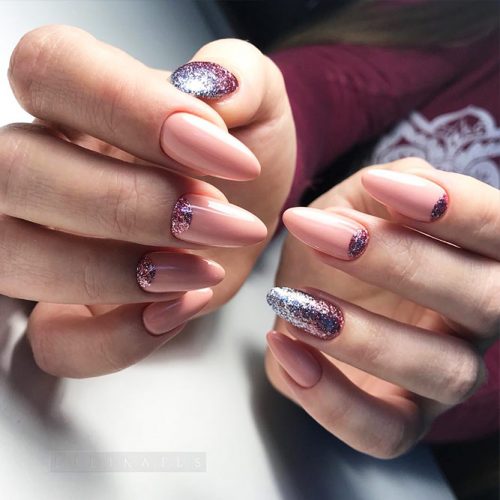 Nude Nail Colors with Half Moon Design Picture 2