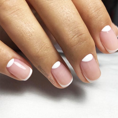 Nude Nail Colors with Half Moon Design Picture 1