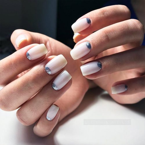 Nude Nail Colors with Half Moon Design Picture 3