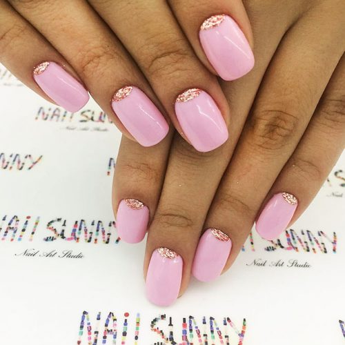 Nude Nail Colors with a Half Moon Design Picture 6