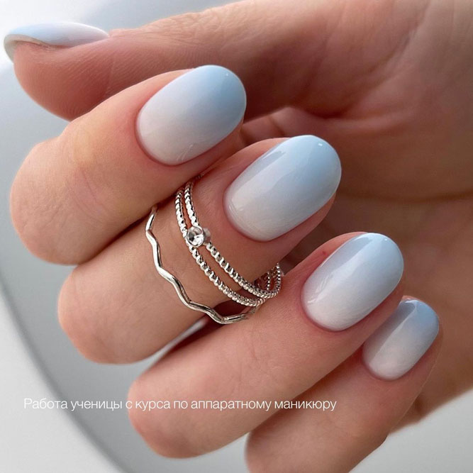 Blue And White Ombre Nails