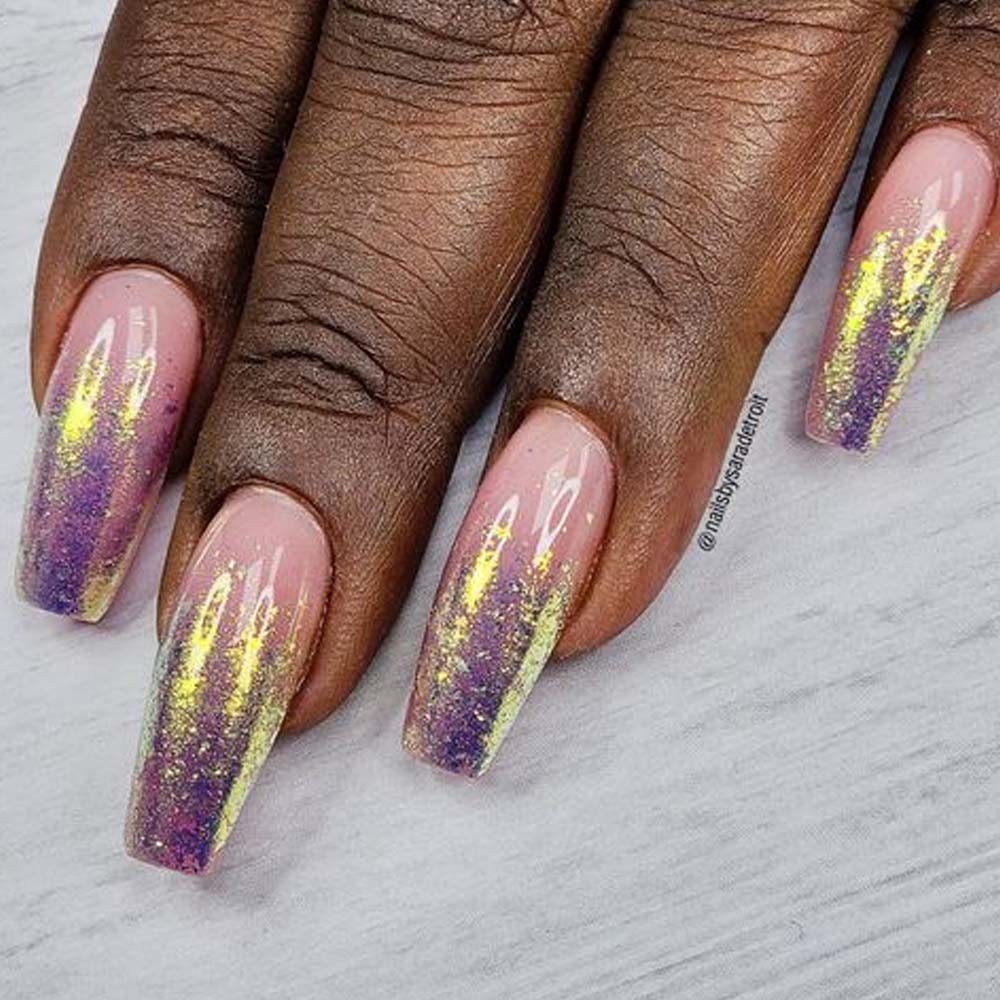 Glitter Ombre for Coffin Nails