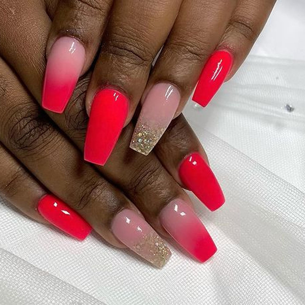 Red Ombre Nails
