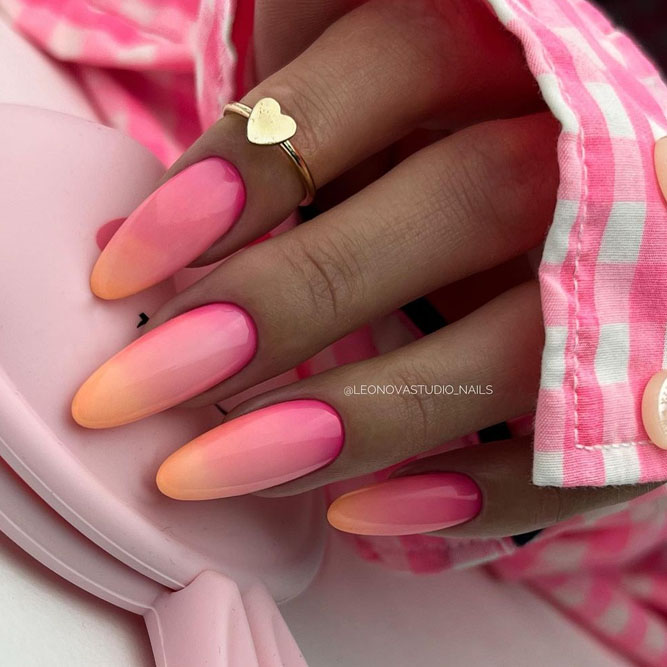 Barbie Pink Ombre Nails