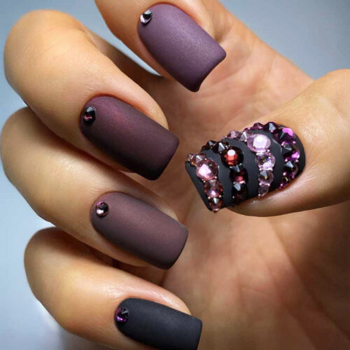 Matte Nails In Dark Shades