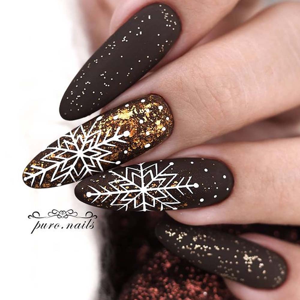 Chocolate Brown Winter Nails