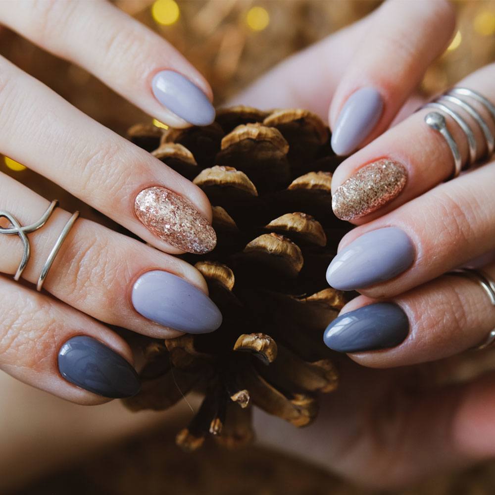 Blue Shades Christmas Nails