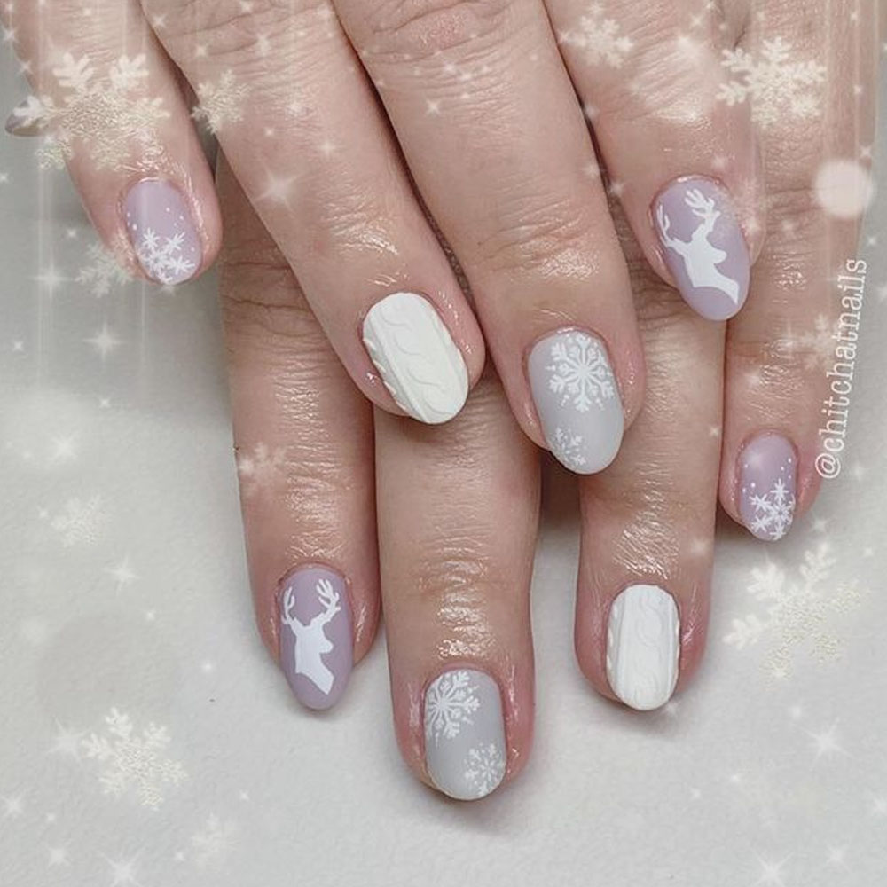 Pastel Winter Nails Designs