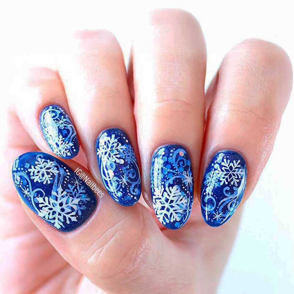 Snowflakes Nail Art Designs