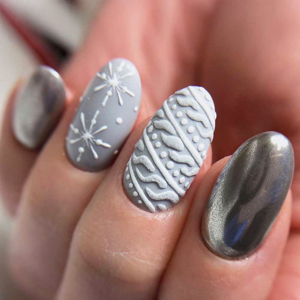 Textured Winter Nail Designs