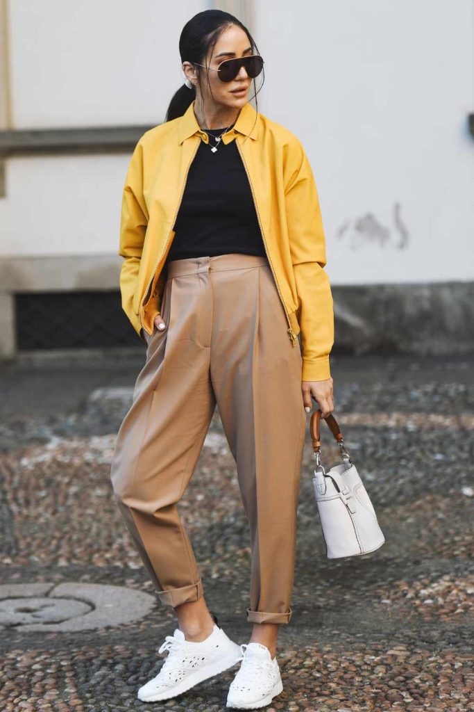 Pants with Leather Jacket
