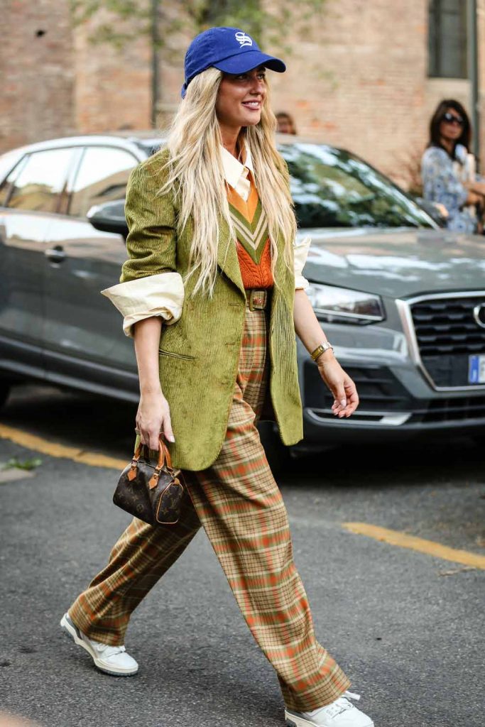 Plaid Pants with Oversize Blazer