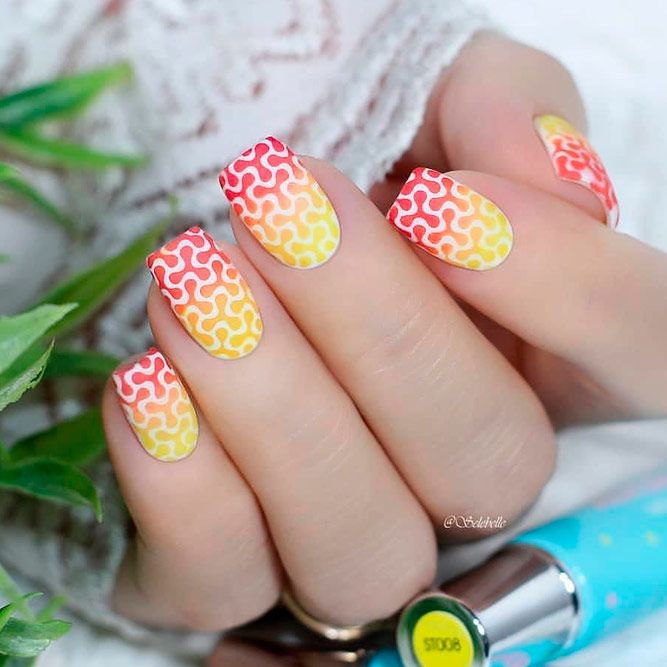 Bright Ombre Nail Art #ombrenails #brightnails