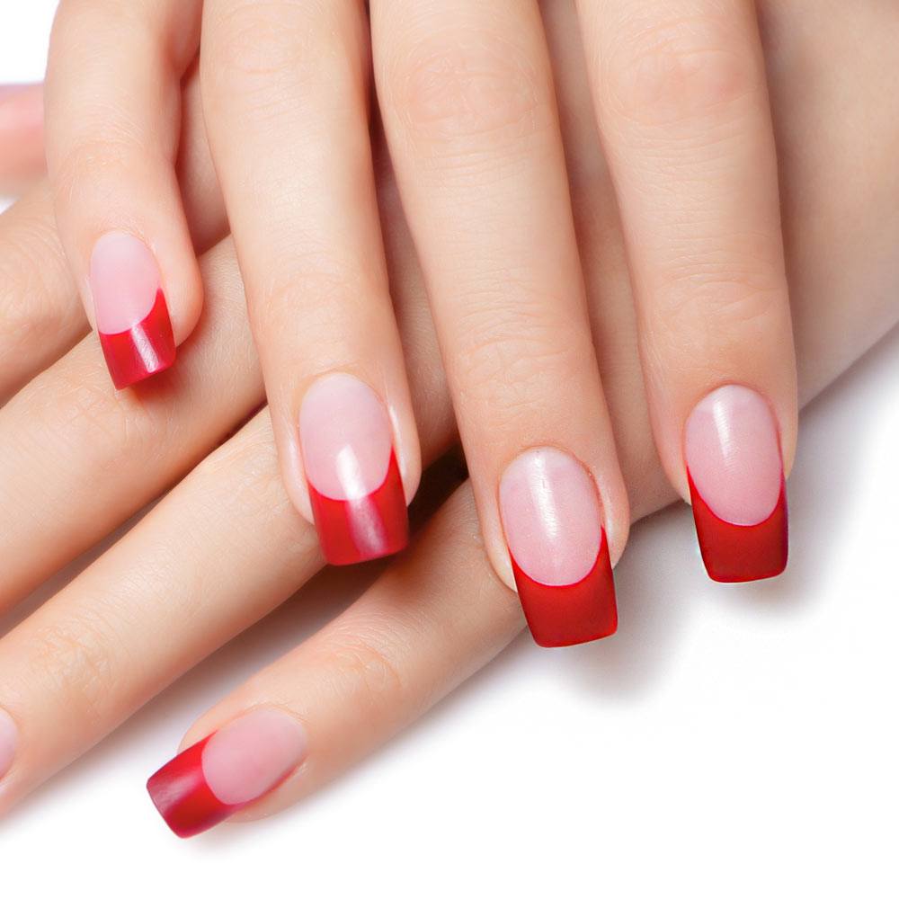 Red French Maniqure Design