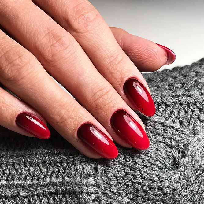 Red Nails with Ombre Design Picture 1