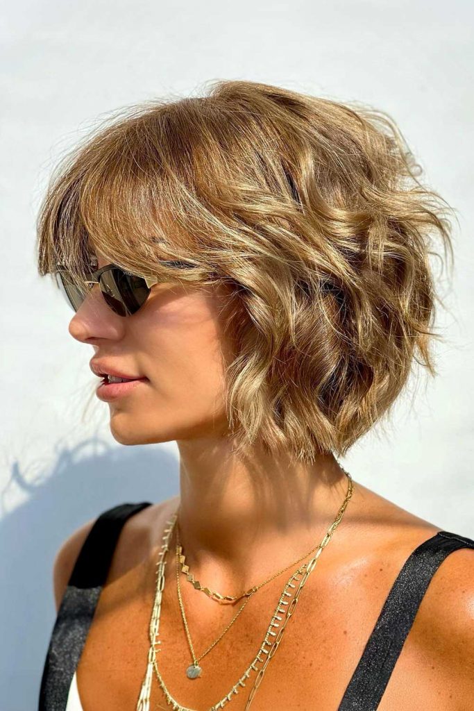 Short Layered Bob and Wispy Bangs