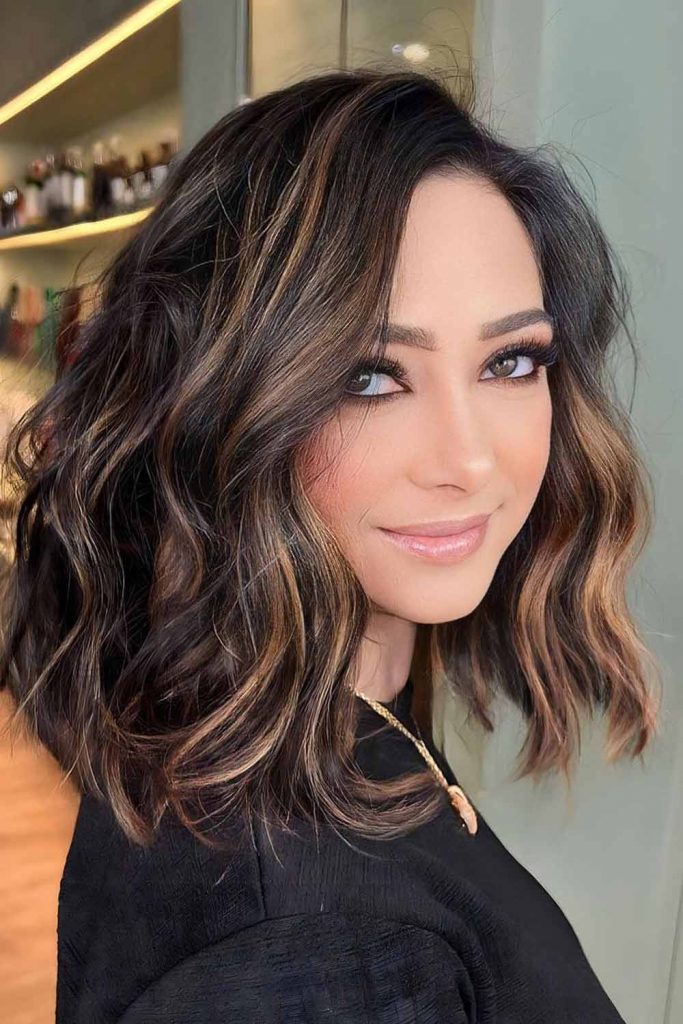 Dark Bob with Brown Highlights