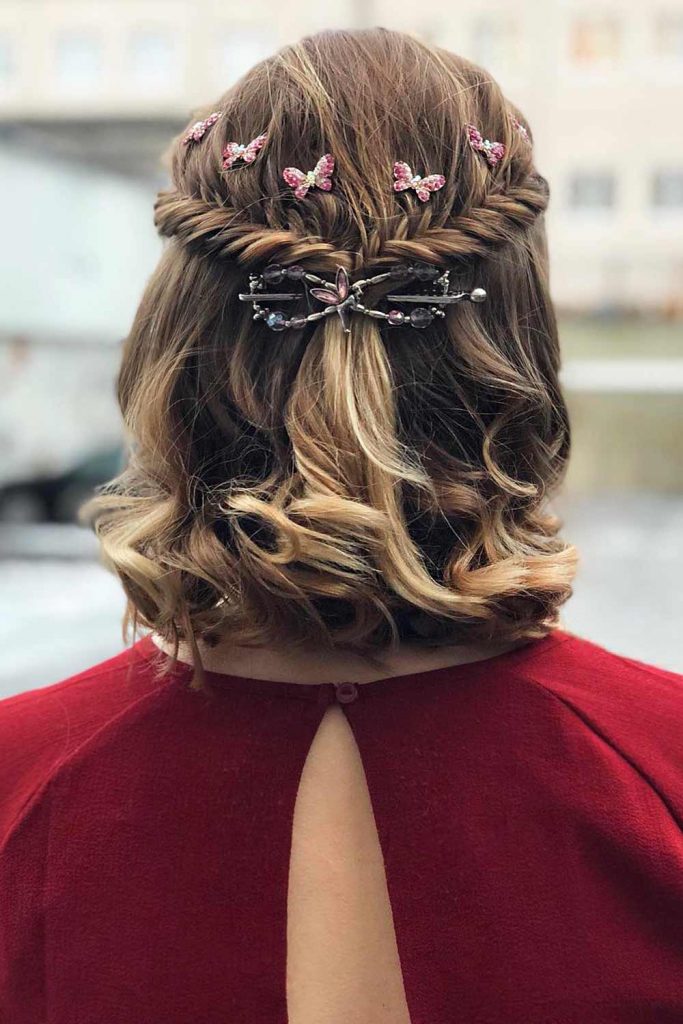 Twisted Half-Up Short Hairstyles 