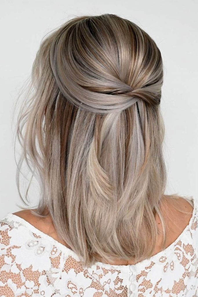 Simple Twisted Half Updo