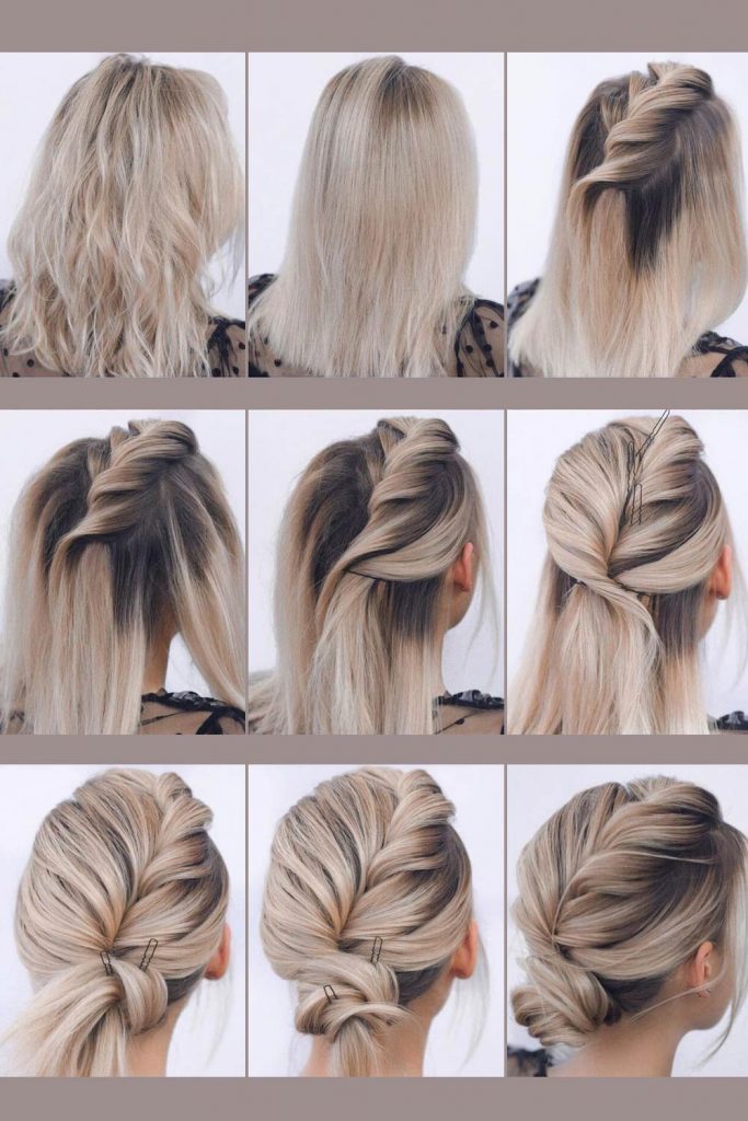 Twisted Medium Hair Updos For Romantic Mood