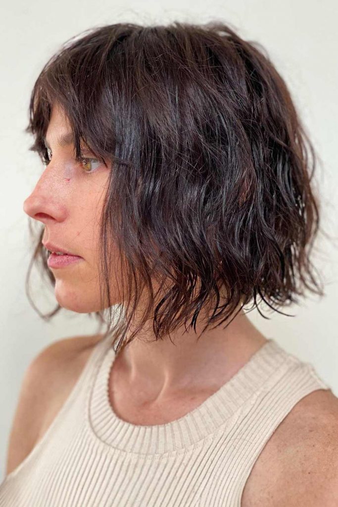 Wet Brown Bob #layeredbob #bobhaircut #layeredhair