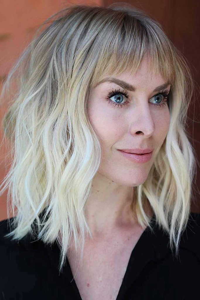 Messy Bob Hair With Bangs #layeredbob #bobhaircut #layeredhair