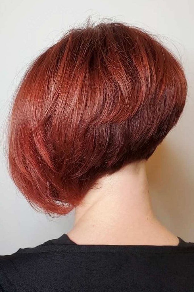 Voluminous Red Bob #layeredbob #bobhaircut #layeredhair