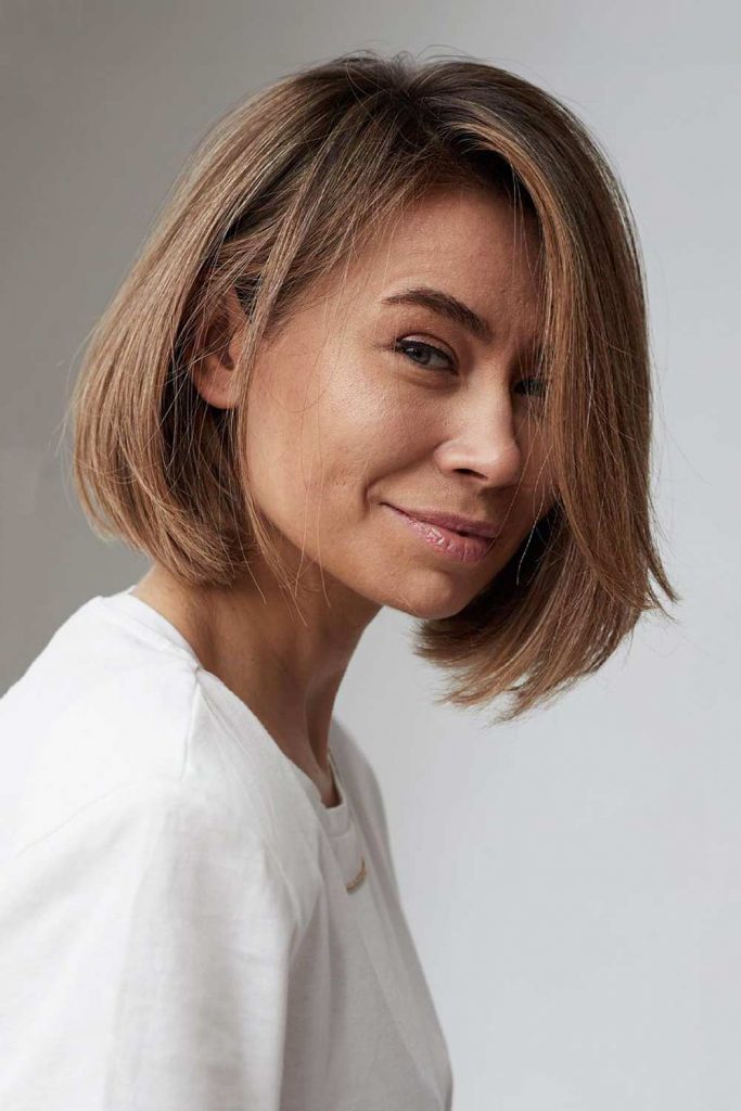 Natural Hair & Side-Parted Lob #layeredbob #bobhaircut #layeredhair