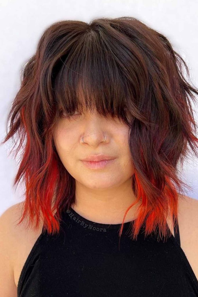 Layered Red Ombre Lob