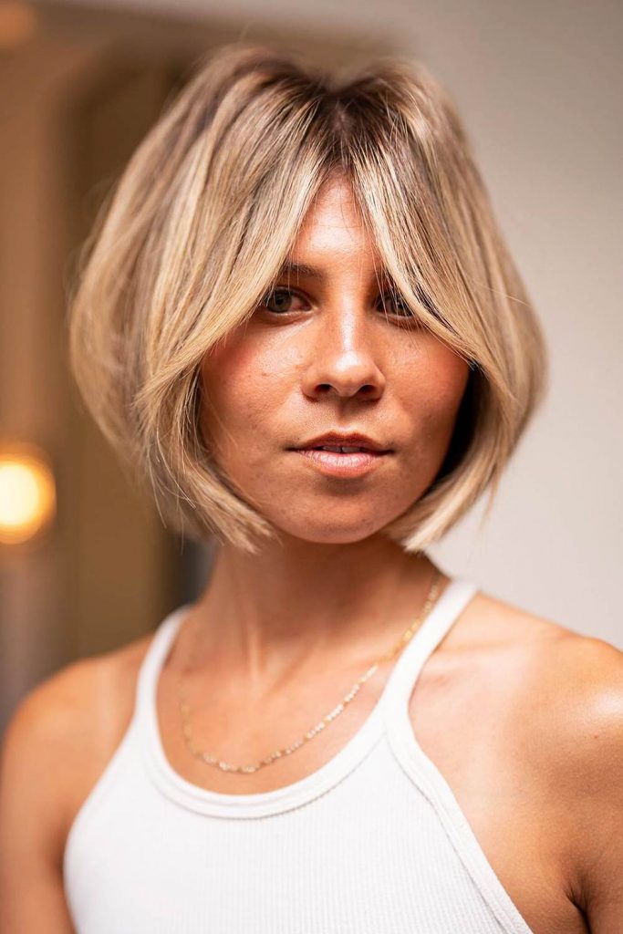Dirty-Blonde Round Bob #layeredbob #bobhaircut #layeredhair