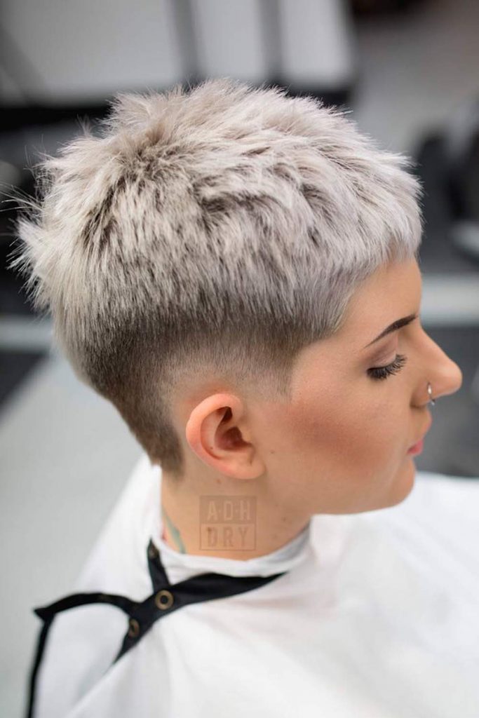 Spiky Taper Fade With Blond Highlights