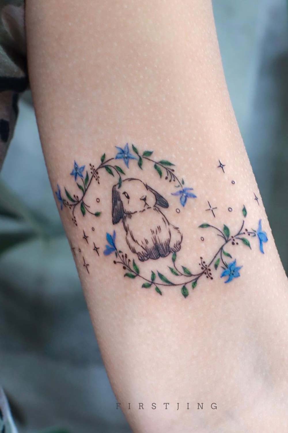 Cute Rabbit Tattoo Design