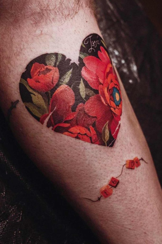 Floral Heart Tattoo
