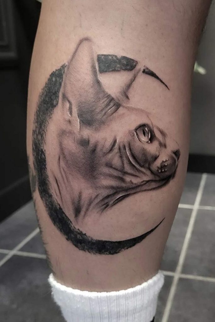 A Cat Tattoo Design For Men