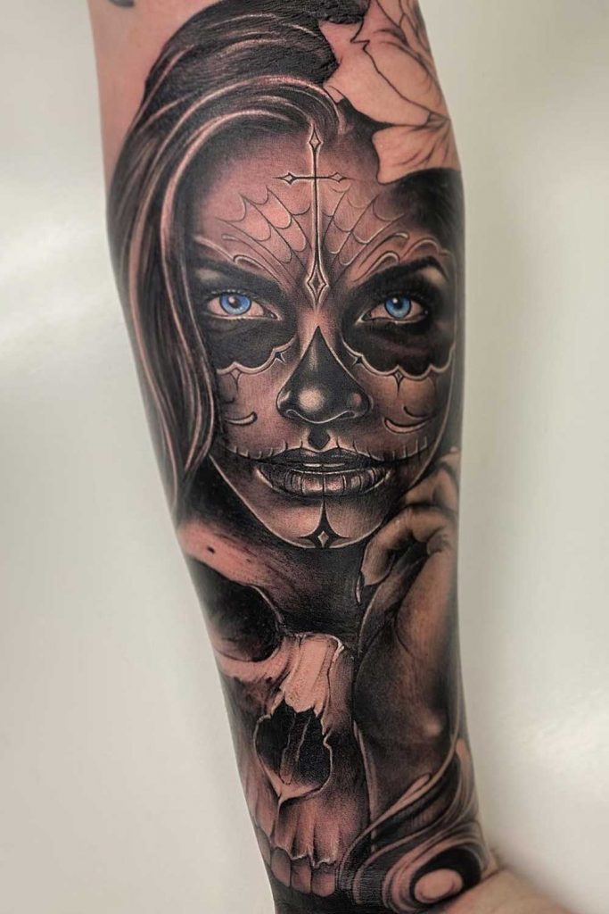 Female Portrait Tattoo Design for Men