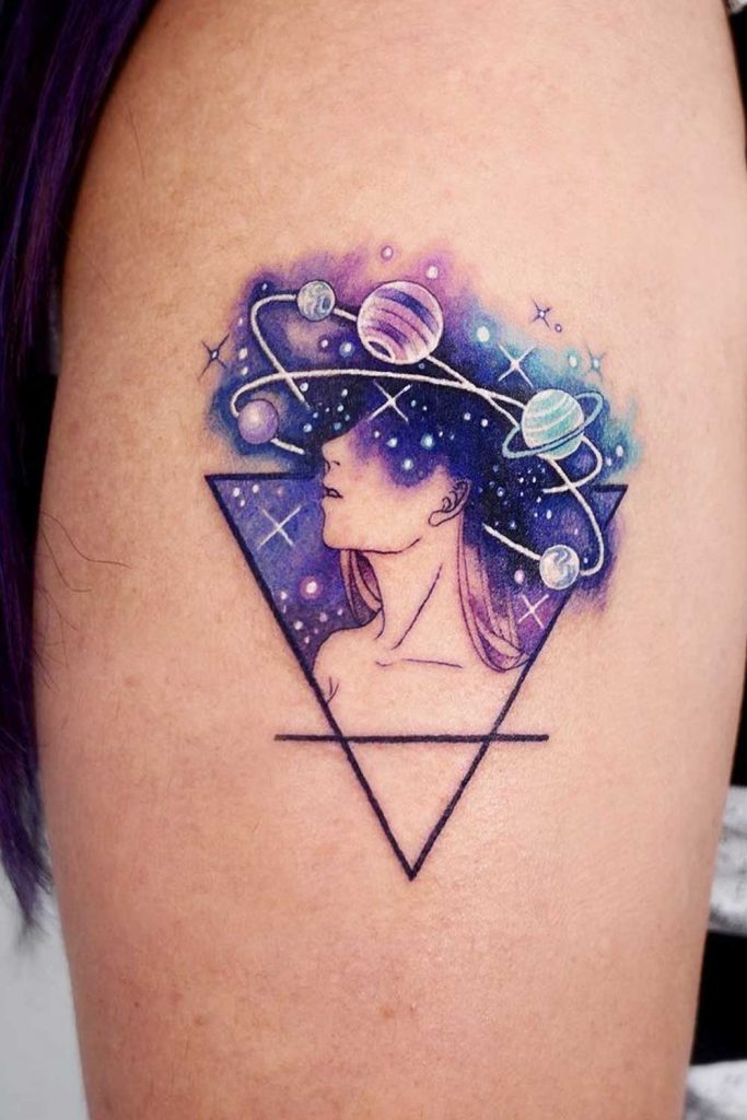 Galaxy Watercolor Tattoo
