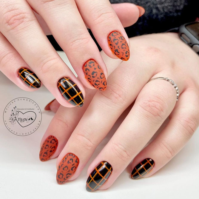 Animal Print Thanksgiving Manicure