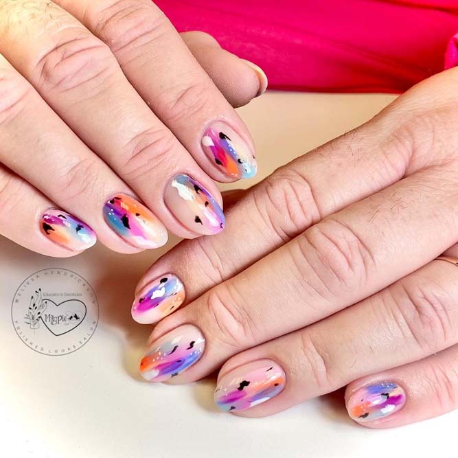 Abstract Thanksgiving Nails