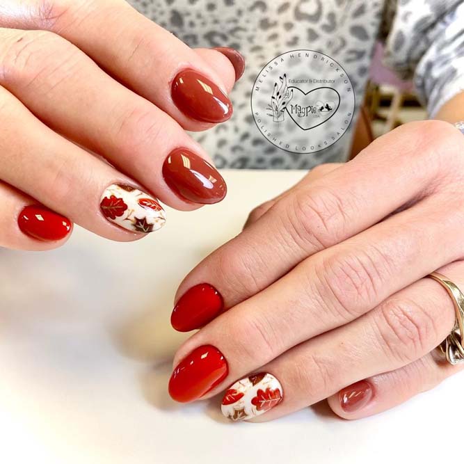 Fall Leaves For Thanksgiving Nails