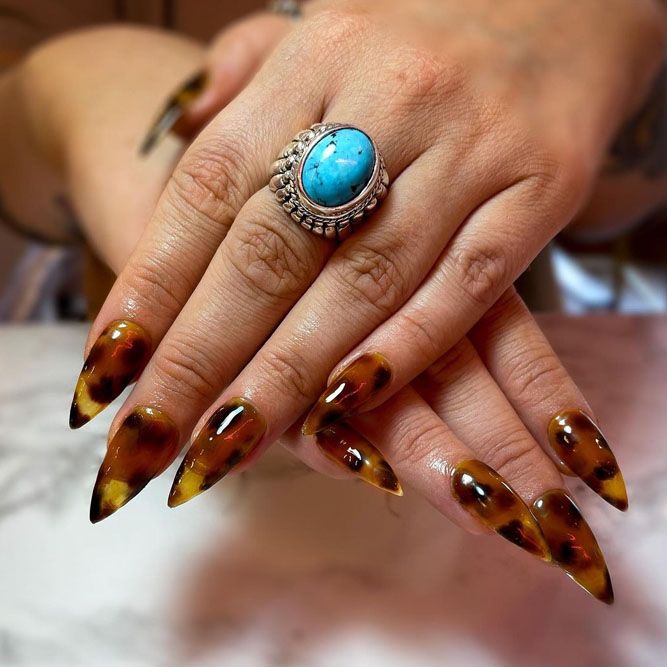 Tortoiseshell Nails for Thanksgiving