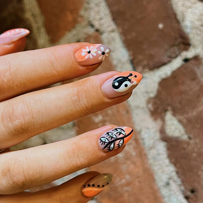 Yin and Yang Thanksgiving Mani