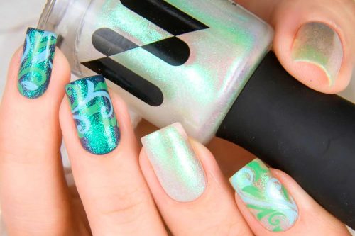 Latest Shimmer Nails Designs