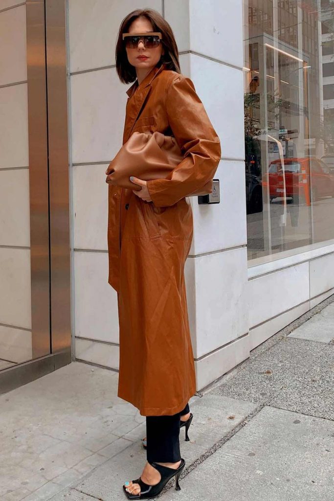 Mustard Vinyl Coat Outfit 
