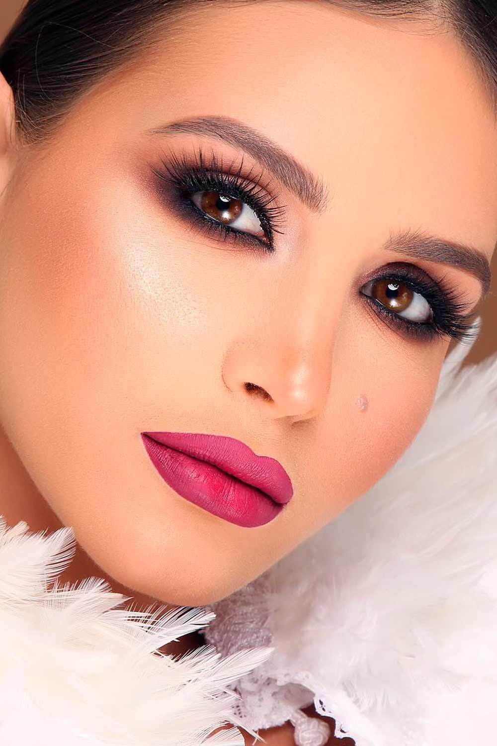 Night Makeup Ideas With Purple Lipstick